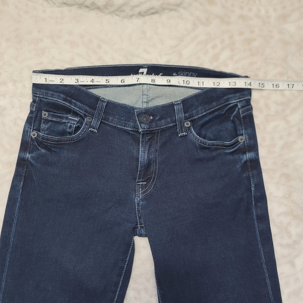 7 Seven For All Mankind The Skinny Bootcut Jeans Size 26 Women's Dark Blue - Picture 8 of 14